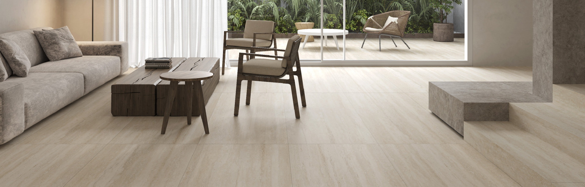 Travertino  Vein Cut Crema | TV1